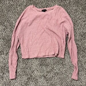 Forever 21 Dusty Pink Ribbed Long Sleeve Top